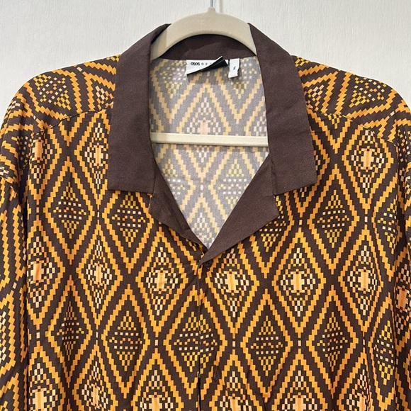 ASOS DESIGN BOTTOM UP CAMP SHIRT MEN RELAXED FIT Sz 3XL - Picture 5 of 10